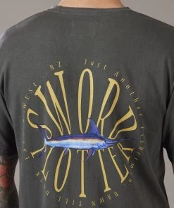 Just Another Fisherman SWORD PLOTTER TEE - AGED BLACK