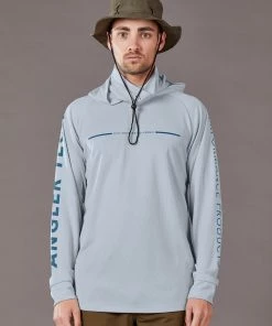Just Another Fisherman TECH ANGLER HOOD - PEARL/BLUE
