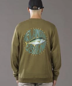 Just Another Fisherman TREV CREW - MILITARY OLIVE Apparel