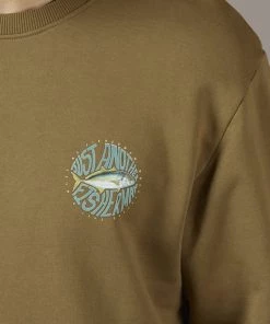 Just Another Fisherman TREV CREW - MILITARY OLIVE Apparel