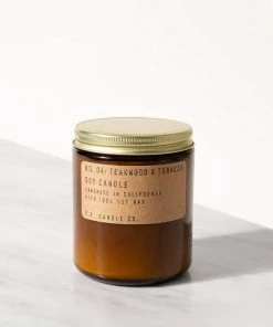PF CANDLE CO TEAKWOOD & TOBACCO SOY CANDLE - 7.2 OZ Skincare & Candles