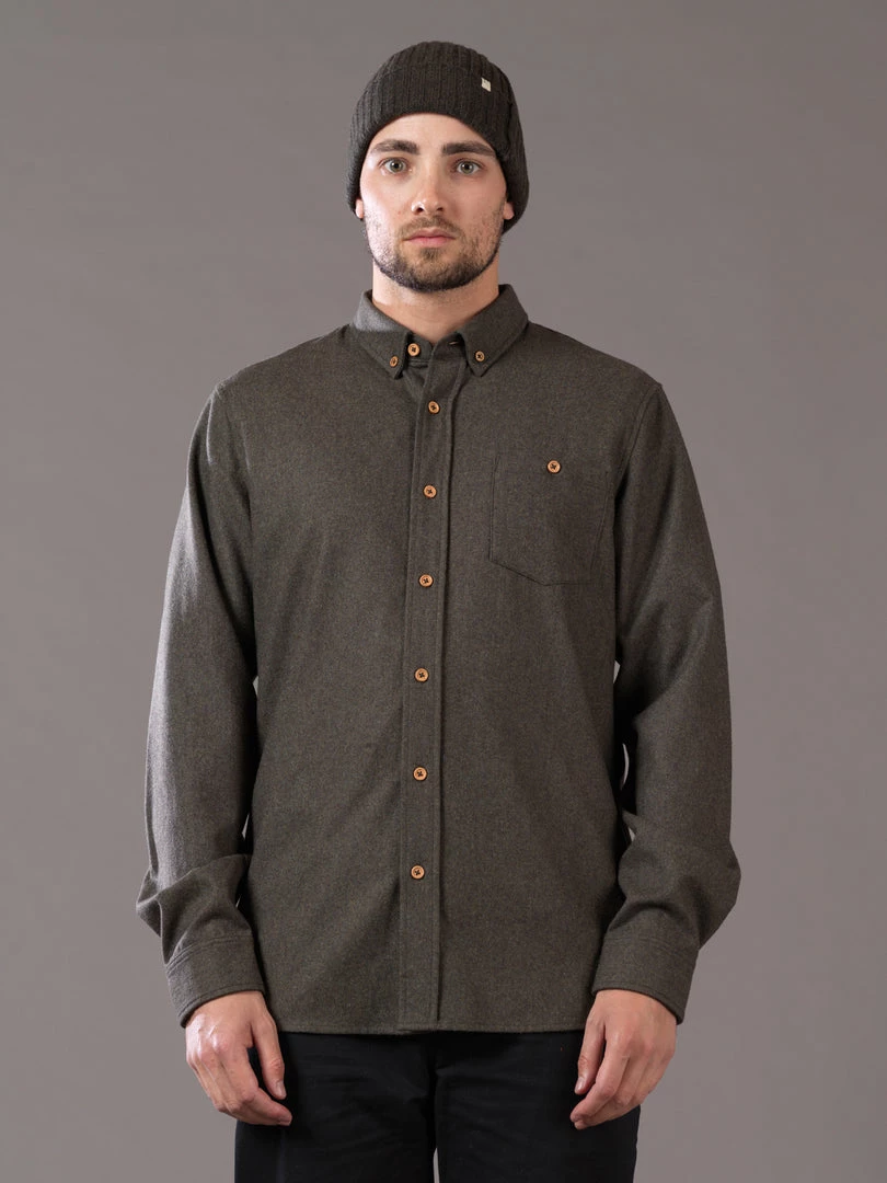 Just Another Fisherman WOOL ANCHORAGE SHIRT - MILITARY OLIVE