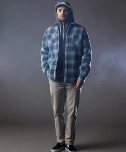 Just Another Fisherman Apparel WOOL PORT JACKET - BLUE/GREY CHECK